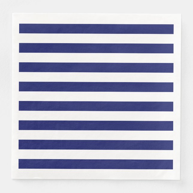 Blue Sailor Stripe Paper Dinner Napkins (Front)