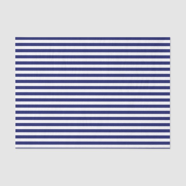 Blue Sailor Stripe (small scale) Tissue Paper (Front)