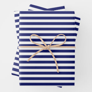 Blue Sailor Stripes (small scale) Wrapping Paper Sheets