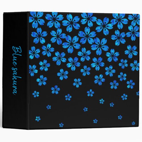 blue sakura 3 ring binder