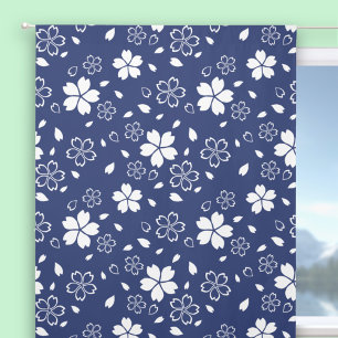 Blue Sakura Pattern Blackout Curtains