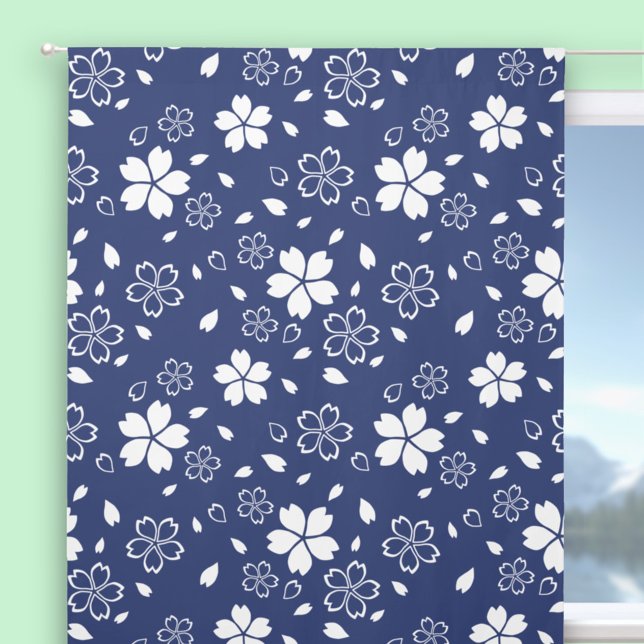 Blue Sakura Pattern Blackout Curtains (Creator Uploaded)