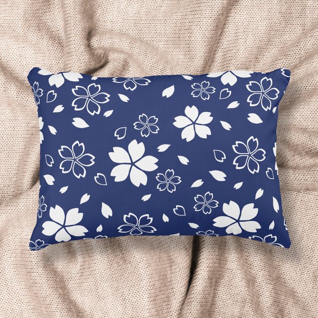 Blue Sakura Pattern Decorative Pillow (Creator Uploaded)