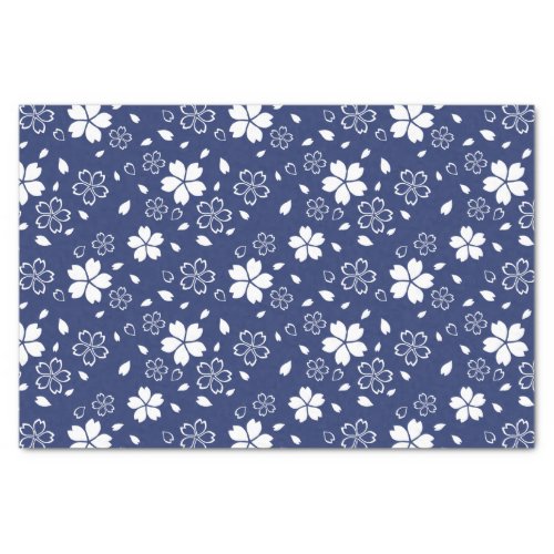 Blue Sakura Pattern Tissue Paper