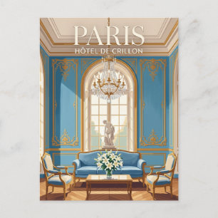 Blue Salon at Hôtel de Crillon France Postcard