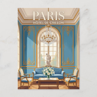 Blue Salon at Hôtel de Crillon France Postcard