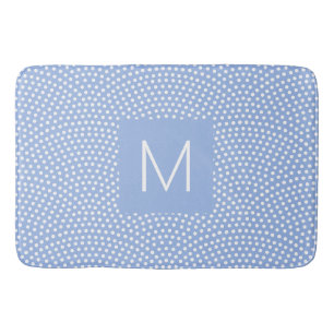 Blue Same Komon (shark skin) Monogrammed Bath Mat
