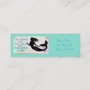 blue sand and sea mermaid skinny business card
