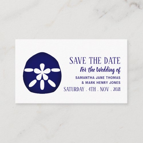 Blue Sand Dollar Save the Date Enclosure Card