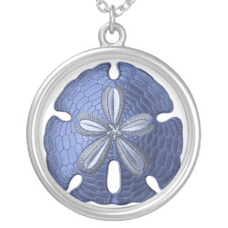 Blue Sand Dollar Silver Plated Necklace