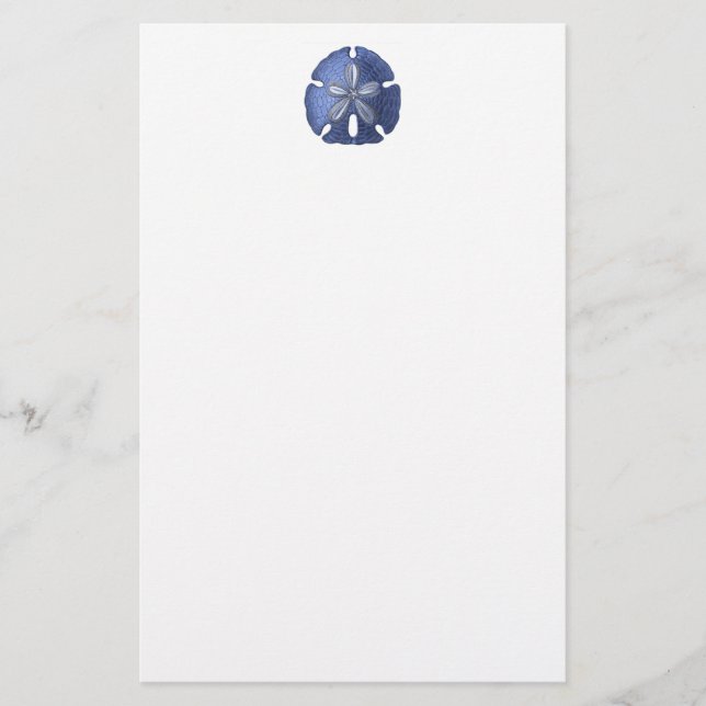 Blue Sand Dollar Stationery (Front)