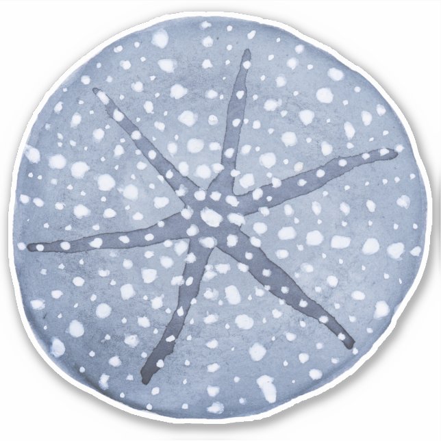 Blue Sand Dollar Sticker or Label (Front)