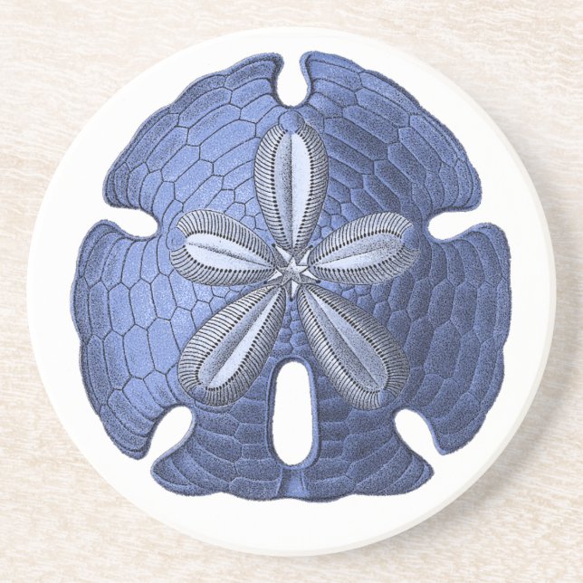 Blue Sand Dollar Stone Coaster (Front)