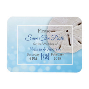 Blue Sand Dollar Wedding Save the Date Magnet