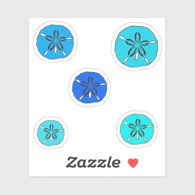 Blue sand dollars sticker (Sheet)