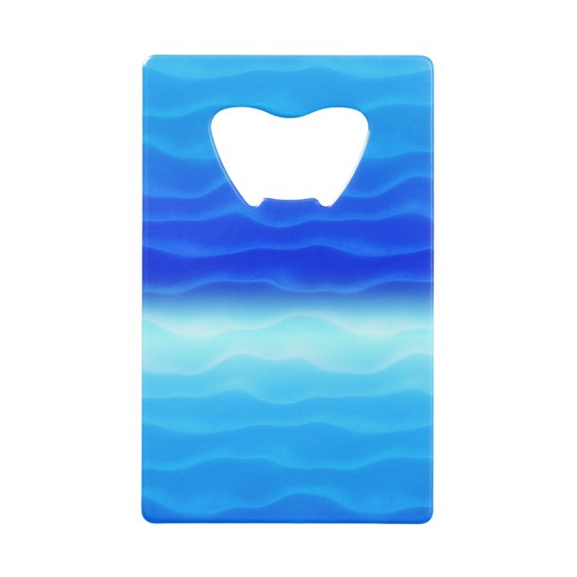 Blue Sand Dunes Abstract Credit Card Bottle Opener (Front)