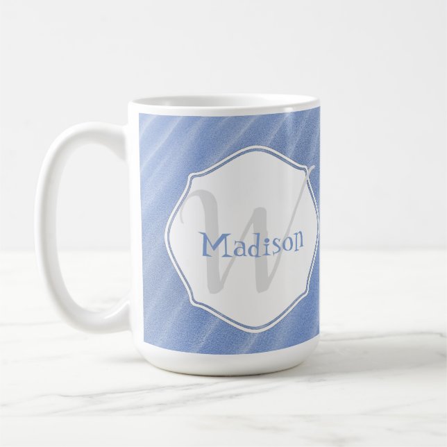 Blue Sand Ripples Personalize Mug (Left)