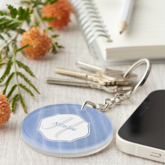 Blue Sand Ripples Personalized Acrylic Keychain