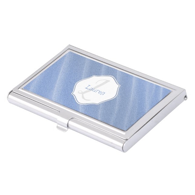 Blue Sand Ripples Personalized Card Case (Front)