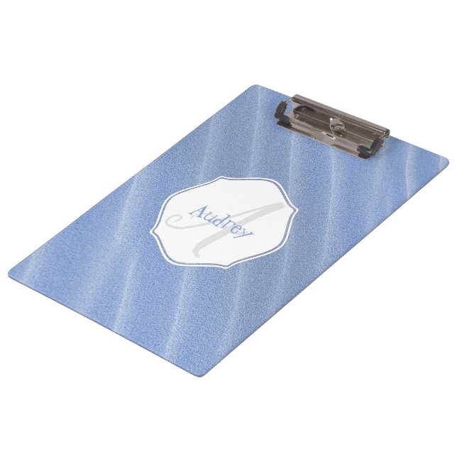 Blue Sand Ripples Personalized Clipboard (Angled)