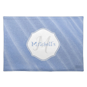 Blue Sand Ripples Personalized Cloth Placemat
