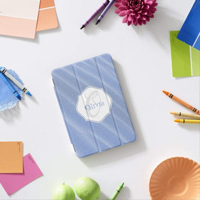 Blue Sand Ripples Personalized iPad Mini Cover (In Situ)
