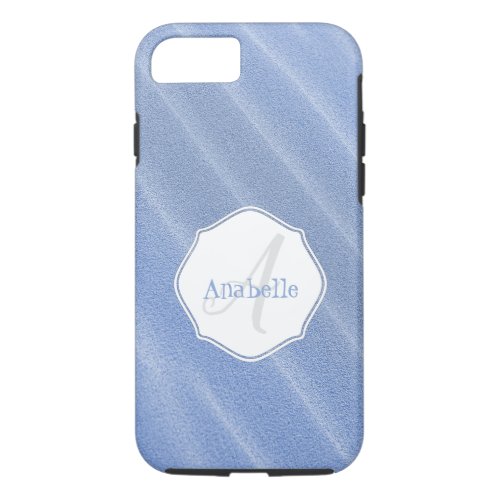 Blue Sand Ripples Personalized iPhone Case