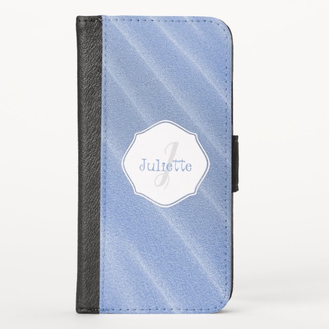 Blue Sand Ripples Personalized  iPhone Wallet (Front)