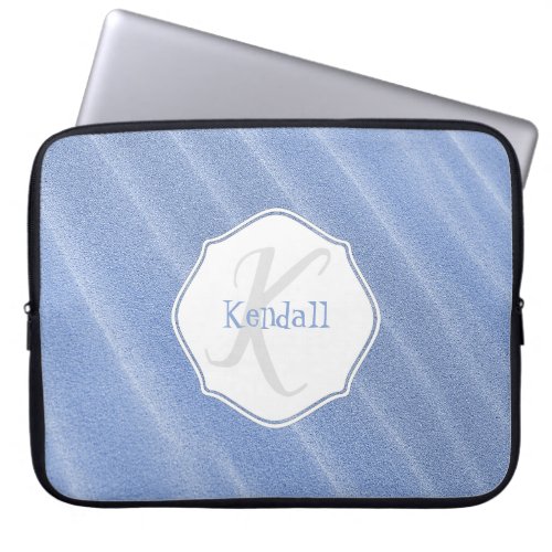 Blue Sand Ripples Personalized Laptop Sleeve