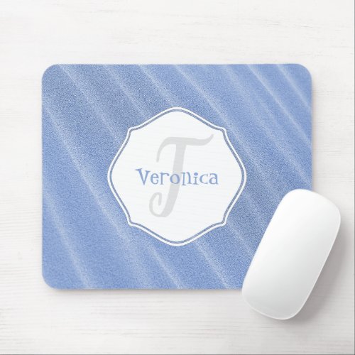 Blue Sand Ripples Personalized Mouse Pad