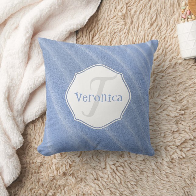 Blue Sand Ripples Personalized Pillow (Blanket)