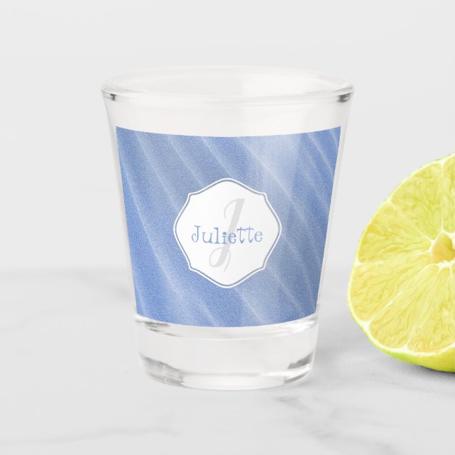 Blue Sand Ripples Personalized Shot glass (Front)