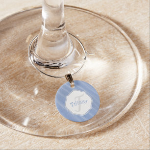 Blue Sand Ripples Personalized Wine Charm