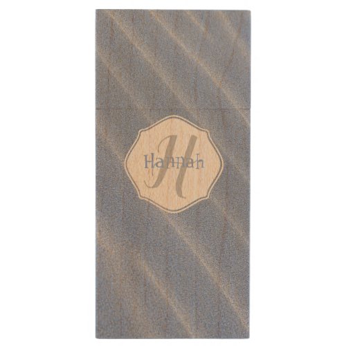 Blue Sand Ripples Personalized Wood Flash Drive