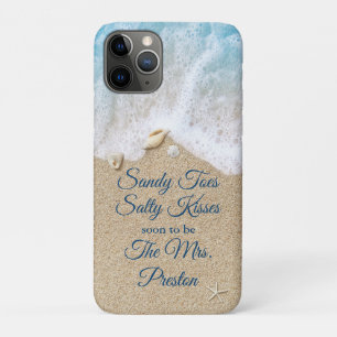 Blue Sandy Toes Salty Kisses Wedding iPhone 11 Pro Case