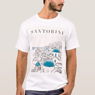 Blue Santorini Greece T-Shirt