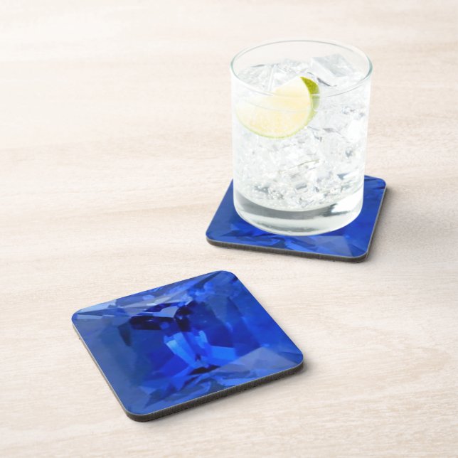 Blue Sapphire 1 Beverage Coaster (Right Side)