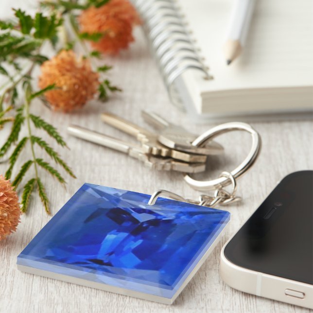 Blue Sapphire 1 Keychain (Front Right)