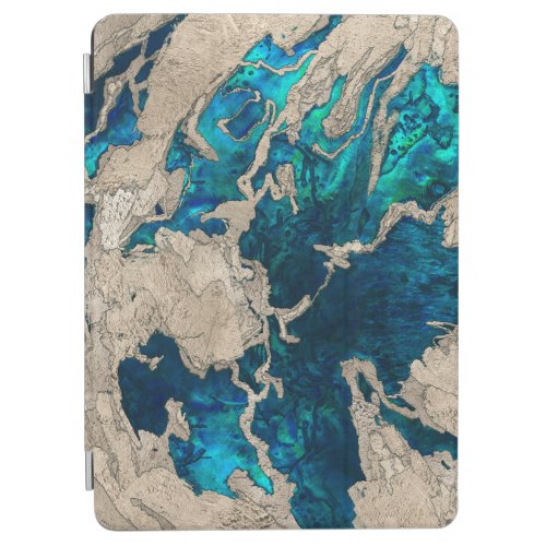 Blue Sapphire and Cement Mixed media abstract iPad Air Cover