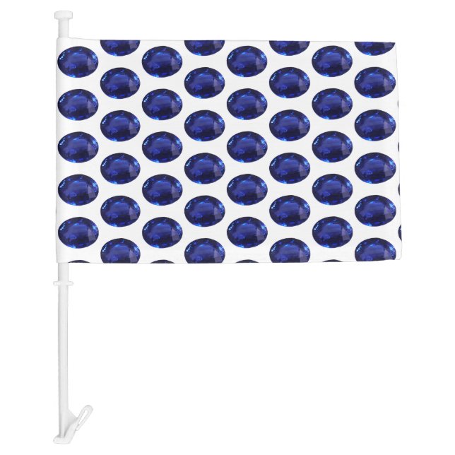 Blue Sapphire Car Flag (Front)