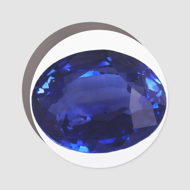 Blue Sapphire Car Magnet (Front)