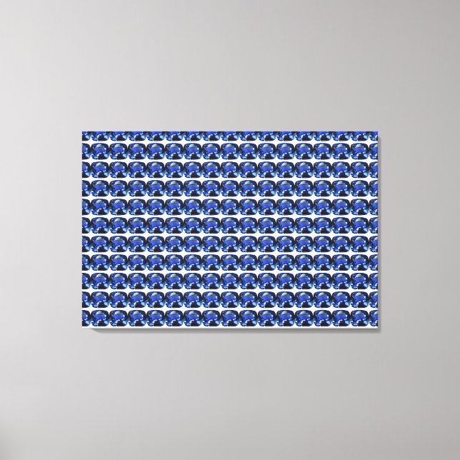 Blue Sapphire Cushion-Cut Pattern Canvas Print (Front)