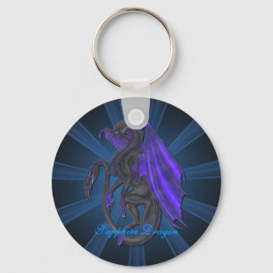 Blue Sapphire Dragon Key Chain