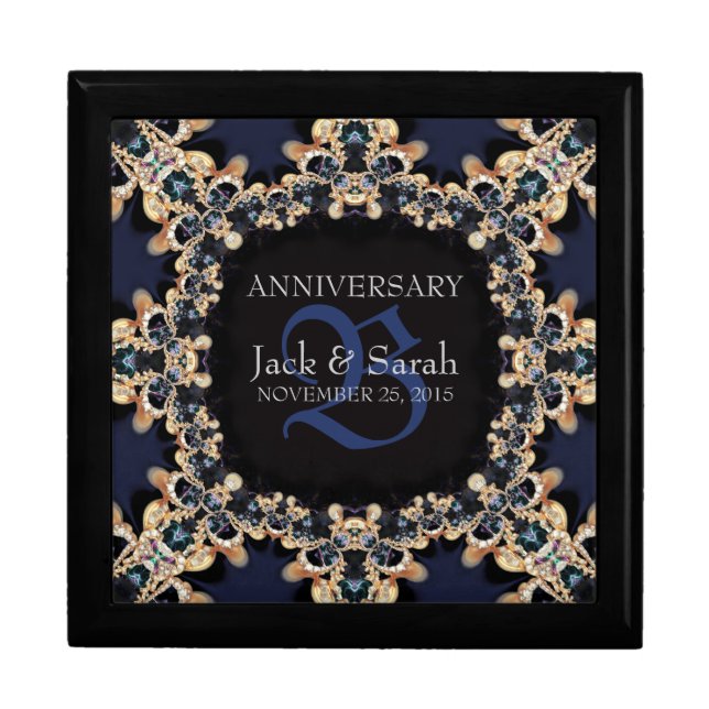 Blue Sapphire Gems Wedding Anniversary Gift Box (Front)