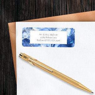 Blue Sapphire Gemstone Return Address Labels