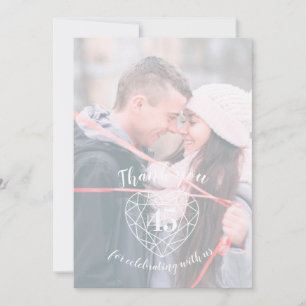 Blue sapphire heart anniversary 45 years photos thank you card