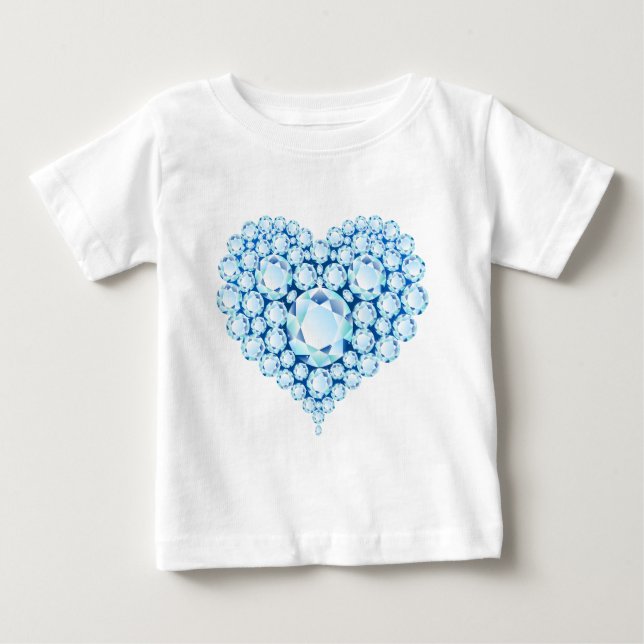 Blue Sapphire Heart Gems Baby T-Shirt (Front)