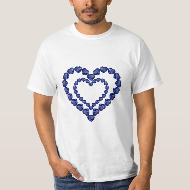 Blue Sapphire Heart T-Shirt (Front)