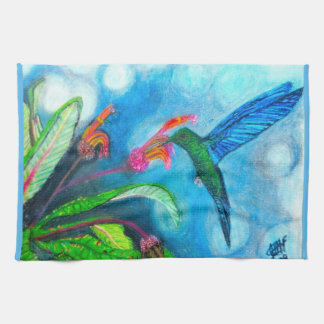 BLUE SAPPHIRE HUMMINGBIRD towel