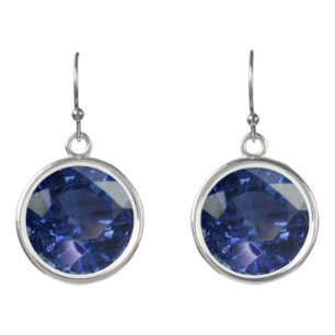 Blue Sapphire Images Drop Earrings